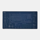 Tapis de bureau étendu avec plan de clavier mécani (Recto)