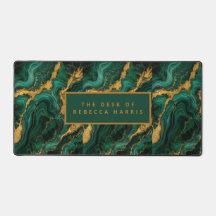 Tapis de bureau exécutif en émeraude malachite or