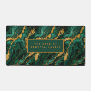 Tapis de bureau exécutif en émeraude malachite or