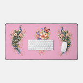 Tapis de bureau Fantaisie Papillon & Fleurs (Clavier et souris)