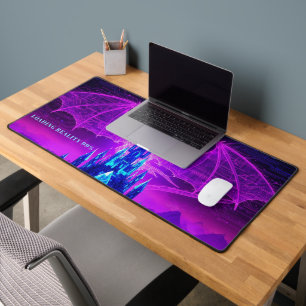 Tapis de bureau Fantasy Dragon Synthwave Cyberpunk
