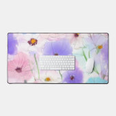 Tapis de bureau floral aquarelle pastel (Clavier et souris)