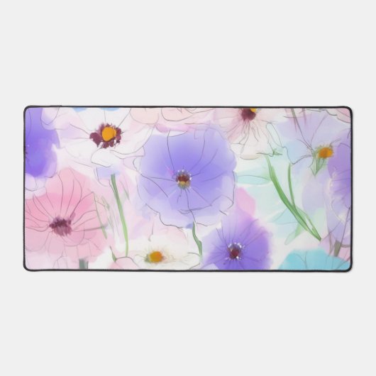 Tapis de bureau floral aquarelle pastel (Recto)