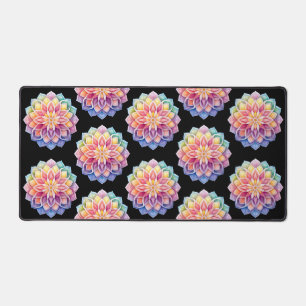 Tapis de bureau floral mandala lumineux