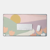 Tapis de bureau floral pastel éthéré esthétique (Clavier et souris)