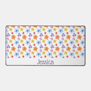 Tapis de bureau floral personnalisé