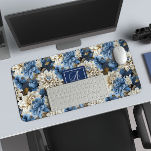 Tapis de bureau floral personnalisé Fleurs de la M