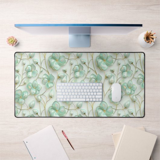 Tapis de bureau floral vert (Bureau 1)