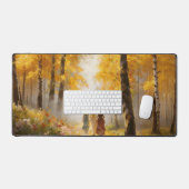 Tapis de bureau forêt dorée romantique (Clavier et souris)