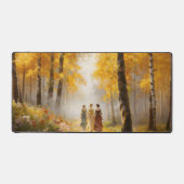 Tapis de bureau forêt dorée romantique (Recto)