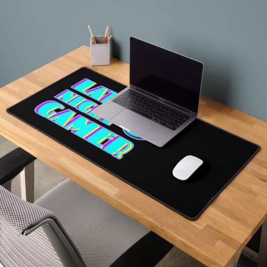 Tapis de bureau Gamer Neon Glitch | Configuration (Bureau 2)