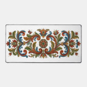 Tapis de bureau géant à motif Rosemaling scandinav (Recto)