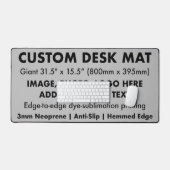 Tapis de bureau géant sur mesure - Gris de magnési (Clavier et souris)