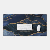 Tapis de Bureau Géode d'Agate Bleu Marine et Or po (Clavier et souris)