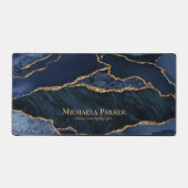 Tapis de Bureau Géode d'Agate Bleu Marine et Or po (Recto)