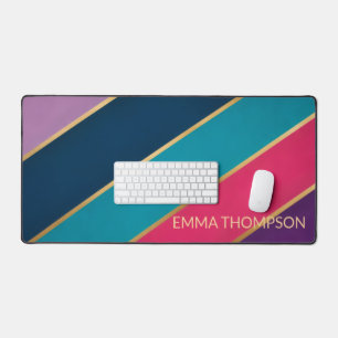 Tapis de bureau géométrique coloré personnalisé