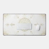 Tapis de bureau géométrique doré (Clavier et souris)