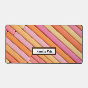Tapis de bureau géométrique Pastel personnalisé - 