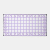 Tapis de bureau gingham à bordure ondulée lavande (Recto)