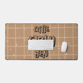 Tapis de bureau Gingham Brun Fille Douce (Clavier et souris)
