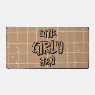 Tapis de bureau Gingham Brun Fille Douce