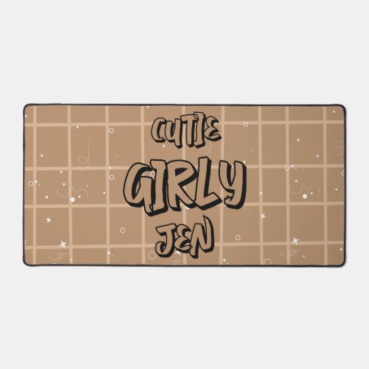Tapis de bureau Gingham Brun Fille Douce (Recto)