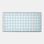 Tapis de bureau gingham ondulé bleu bébé (Recto)