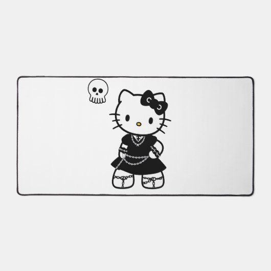 Tapis de bureau Gothique Kawaii Kitty – Esthétique (Recto)