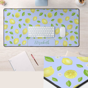 Tapis de bureau grand format aquarelle citrons mig