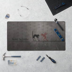 Tapis de bureau Halloween Chat Noir Monstre Gothiq