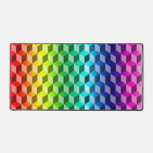 Tapis de bureau - Illusion de blocs arc-en-ciel (Recto)