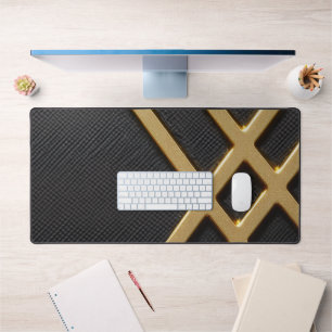 Tapis de bureau imprimé en carbone et or