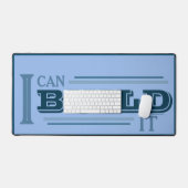 Tapis de bureau « Je peux le construire » (bleu) (Clavier et souris)