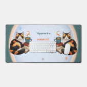 Tapis de bureau journée productive chat calicot co (Clavier et souris)