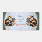 Tapis de bureau journée productive chat calicot co (Recto)