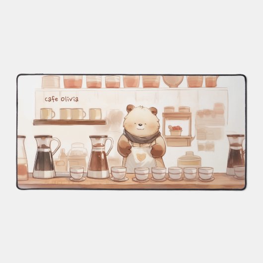 Tapis de bureau Kawaii Bear Coffee (Recto)