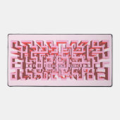 Tapis de bureau labyrinthe 3D rose (Recto)