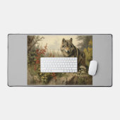 Tapis de bureau Loup dans Glen (Clavier et souris)