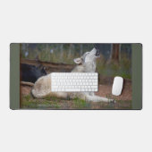 Tapis de bureau Loup Hurleur (Clavier et souris)
