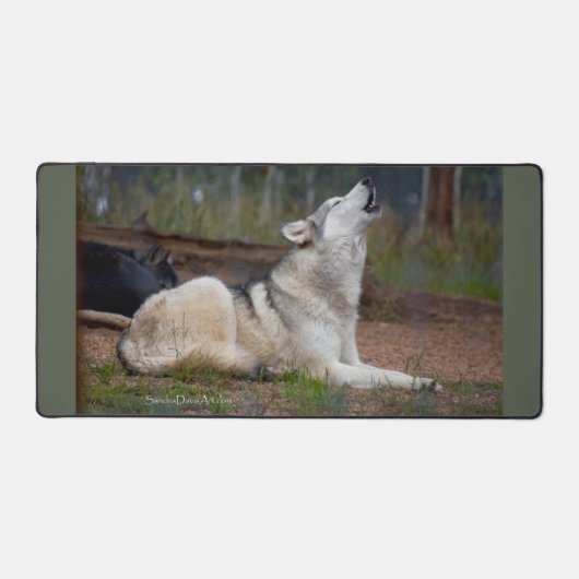 Tapis de bureau Loup Hurleur (Recto)