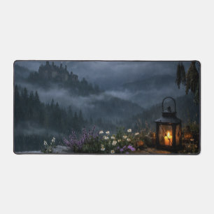 Tapis de bureau Lune Lanterne Sorcière