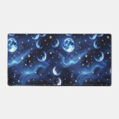 Tapis de bureau – Luxe Céleste Lune Bleu Saphir (Recto)