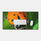 Tapis de bureau Macro Coccinelle | Art botanique c (Clavier et souris)