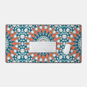 Tapis de Bureau Mandala Bold Sarcelle Corail (Clavier et souris)