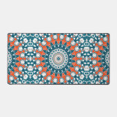 Tapis de Bureau Mandala Bold Sarcelle Corail (Recto)