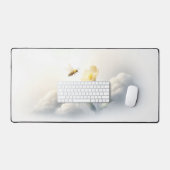 Tapis de bureau Minimal Bee & Clouds (Clavier et souris)