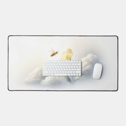 Tapis de bureau Minimal Bee & Clouds (Clavier et souris)