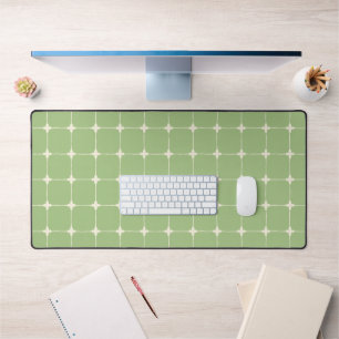 Tapis de bureau minimaliste neutre en grille Vert