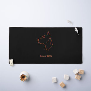 Tapis de bureau minimaliste personnalisé Doberman