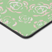 Tapis de bureau moderne fleuri rose vert (Coin)